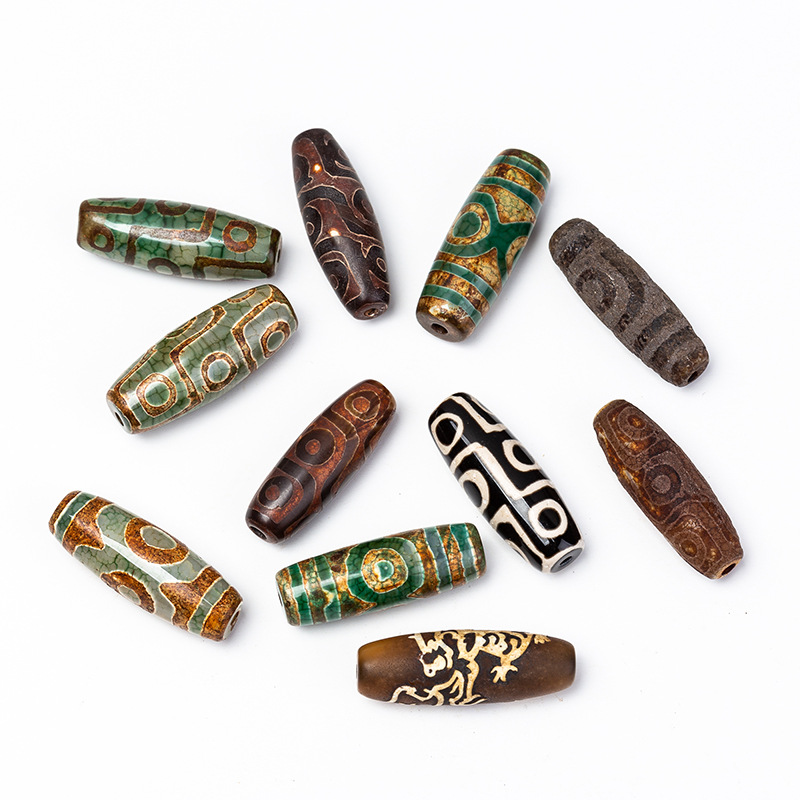Natural Agate Stone Loose Beads Jewelry 15*40 Tibetan 2 Eyes,9 Eyes Dzi Beadeds Antique Old For DIY Necklace Pendants
Natural Agate Stone Loose Beads Jewelry 15*40 Tibetan 2 Eyes,9 Eyes Dzi Beadeds Antique Old For DIY Necklace Pendants