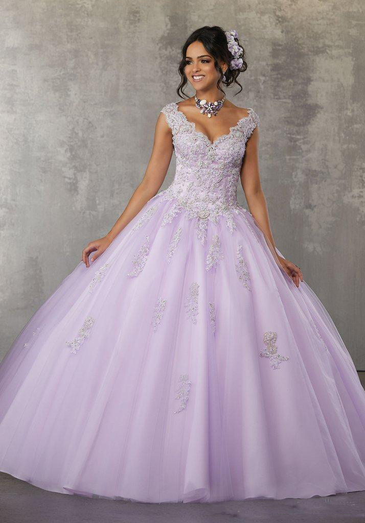 2020 V Neck Pink Ball Gown Quinceaneara Dresses sweet 16 dresses Floor Length Prom vestidos de quinceanera
