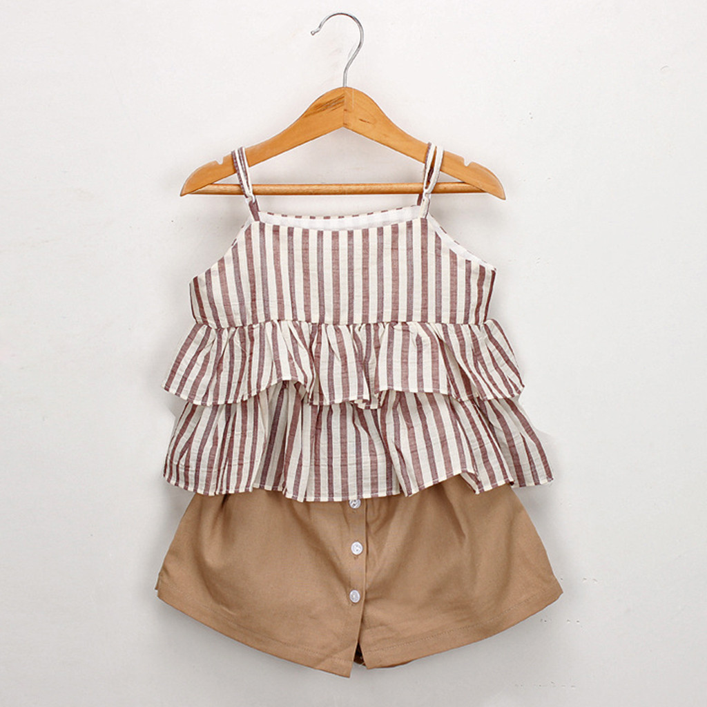 Toddler Kids Baby Girls Outfits Clothes Stripe Ruffles Vest T-Shirt+Shorts Set girls clothes roupas infantis menina toddler girl, Beige
Toddler Kids Baby Girls Outfits Clothes Stripe Ruffles Vest T-Shirt+Shorts Set girls clothes roupas infantis menina toddler girl, Beige