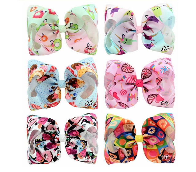 8 Inch Large Bowknot Butterfly Doughnut Unicorn Lollipop Ice Cream Print Grosgrain Ribbon Bow Boutique Hair Clip Barrette Accessories 836, Multi-color
8 Inch Large Bowknot Butterfly Doughnut Unicorn Lollipop Ice Cream Print Grosgrain Ribbon Bow Boutique Hair Clip Barrette Accessories 836, Multi-color
