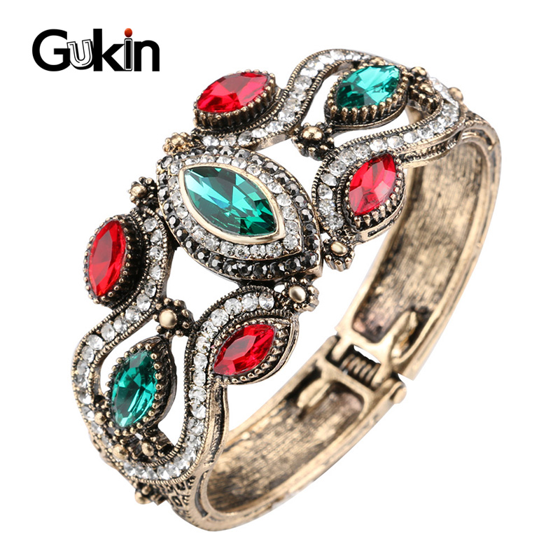 Gukin Fashion Boho Big Women's Bracelets Gold Color Green Glass Bracelet Vintage Jewelry Wholesale Free Shiping
Gukin Fashion Boho Big Women's Bracelets Gold Color Green Glass Bracelet Vintage Jewelry Wholesale Free Shiping
