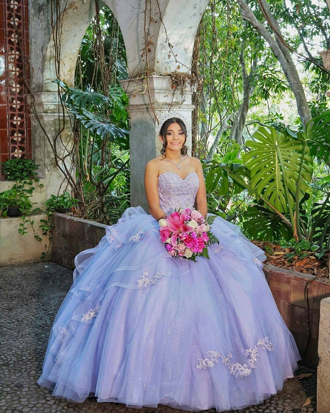 charming lavender tulle lace beaded prom dress for quinceaneras and parties model zj111