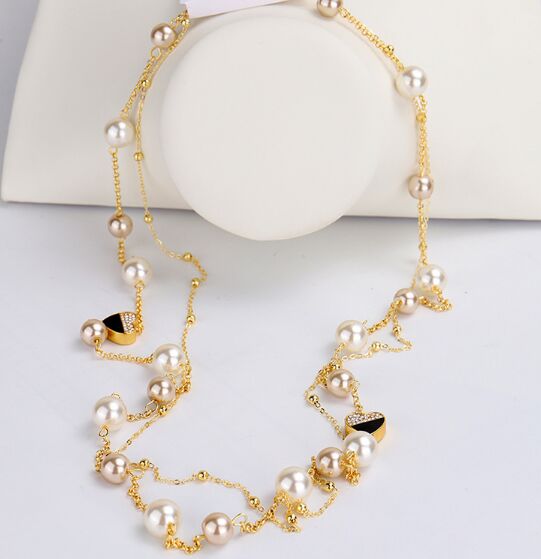 Wholesale- designer luxury classic cute diamond heart elegant pearl multi layer long sweater statement necklace for woman
Wholesale- designer luxury classic cute diamond heart elegant pearl multi layer long sweater statement necklace for woman