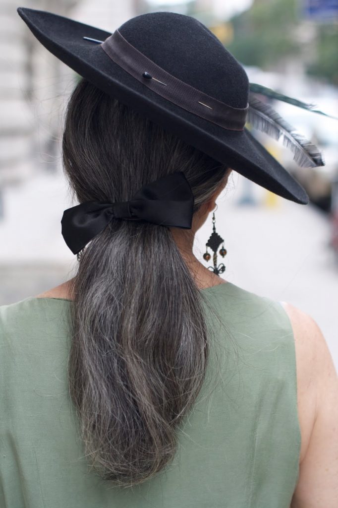 Salt and pepper silver grey human hair ponytail women hair extension wraps around natural straight grey hair puff low pony tail gray piece