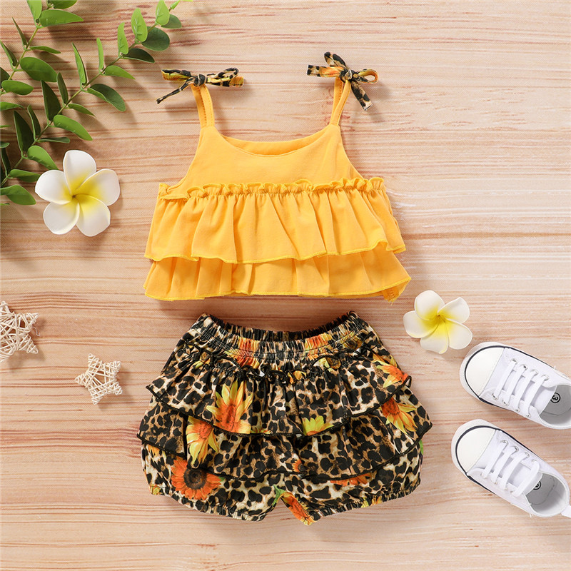 2020 summer toddle baby girls Clothes fashion Outfits hanging shoulder sleeveless printed shorts set suits, Yellow
2020 summer toddle baby girls Clothes fashion Outfits hanging shoulder sleeveless printed shorts set suits, Yellow