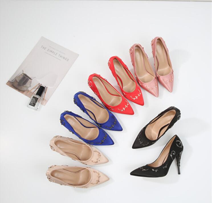 Black Wedding Bridal Shoes Silk eden Heels Shoes for Wedding Evening Party Prom Shoes In Stock High Heels For Black Girl