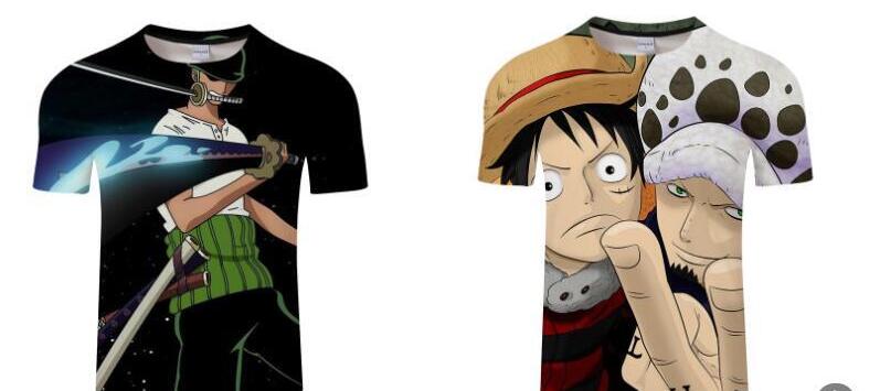 One Piece T Shirt Tshirt Men Women New Fashion Short Sleeve O Neck All Over Printed T-shirts Summer Tops