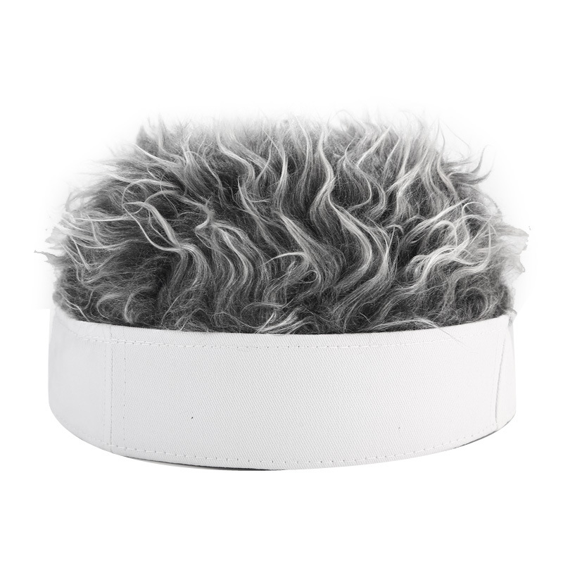 Fake Hair Wig Sun Cap for Men and Women Funny Cool Hip Hop Cap Short Melon Cap Solid Color Skullcap Baggy Retro Ski Fisherman Do wholesale