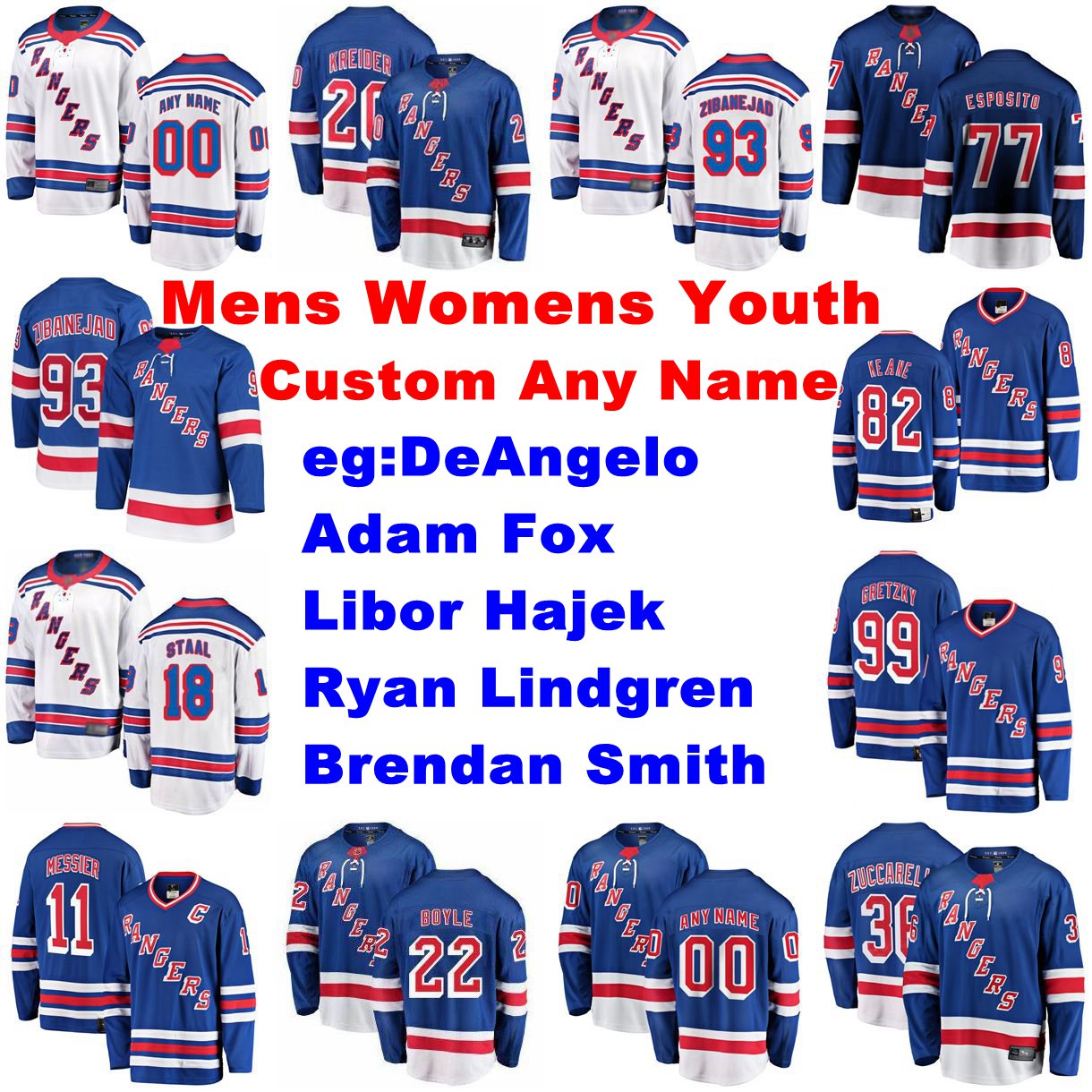 Womens New York Rangers Jerseys Tony DeAngelo Jersey Brendan Smith Ryan Lindgren Libor Hajek Adam Fox Ice Hockey Jerseys Customize Stitched, Black;red
Womens New York Rangers Jerseys Tony DeAngelo Jersey Brendan Smith Ryan Lindgren Libor Hajek Adam Fox Ice Hockey Jerseys Customize Stitched, Black;red