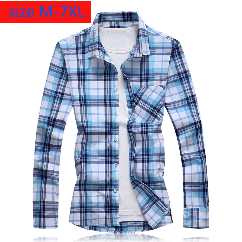 New Arrival Fashion Obese Men Spring Summer Long Sleeve Shirt Large Casual Shirts Plaid Plus Size L XL 2XL 3XL 4XL 5XL 6XL 7XL, Blue
New Arrival Fashion Obese Men Spring Summer Long Sleeve Shirt Large Casual Shirts Plaid Plus Size L XL 2XL 3XL 4XL 5XL 6XL 7XL, Blue