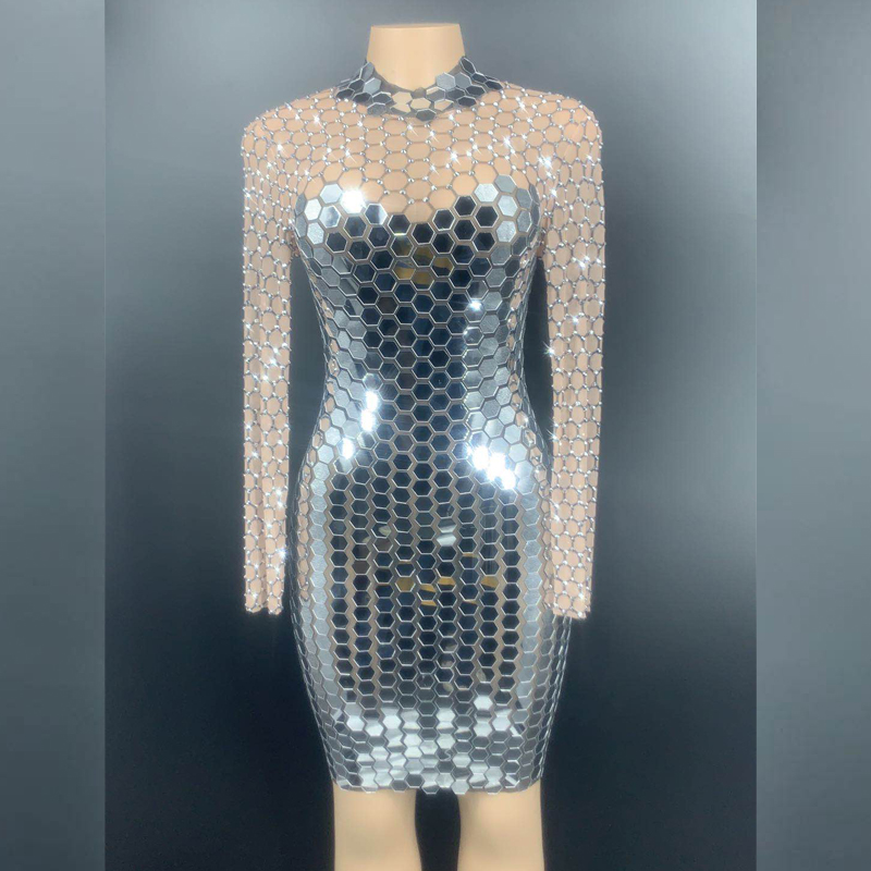 2020 Women Sexy Singer Dress Sparkle Small Mirrors Dresses Nightclub Birthday Party Stage Wear Dance Show Costumes, Style 3
2020 Women Sexy Singer Dress Sparkle Small Mirrors Dresses Nightclub Birthday Party Stage Wear Dance Show Costumes, Style 3