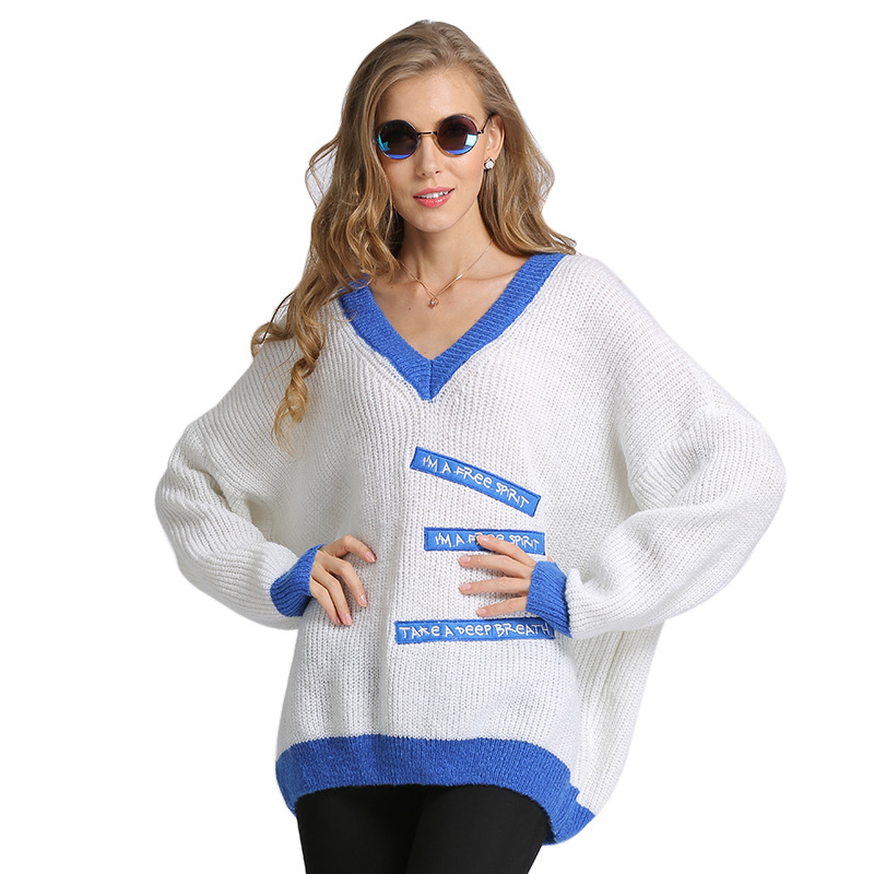 Loose V-neck Large Size 2020 Women's Pullover Top Long Sleeve Sweater Fashion Casual Oversize Yarn, White
Loose V-neck Large Size 2020 Women's Pullover Top Long Sleeve Sweater Fashion Casual Oversize Yarn, White