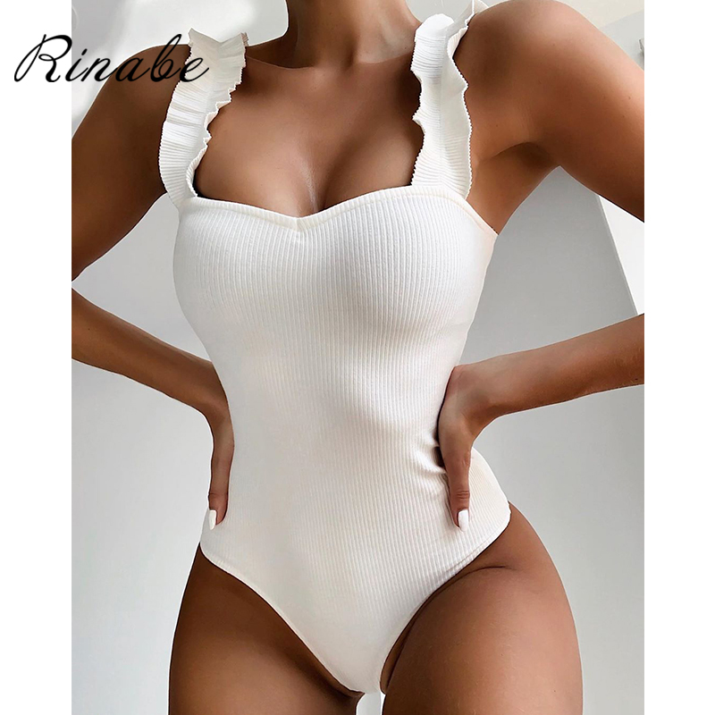 Ruffle Shoulder Swimsuit Women White Swimwear Lace Up Biquini High Cut Monokini Halter Bathing Suit Women One-Piece-Suits, 01
Ruffle Shoulder Swimsuit Women White Swimwear Lace Up Biquini High Cut Monokini Halter Bathing Suit Women One-Piece-Suits, 01