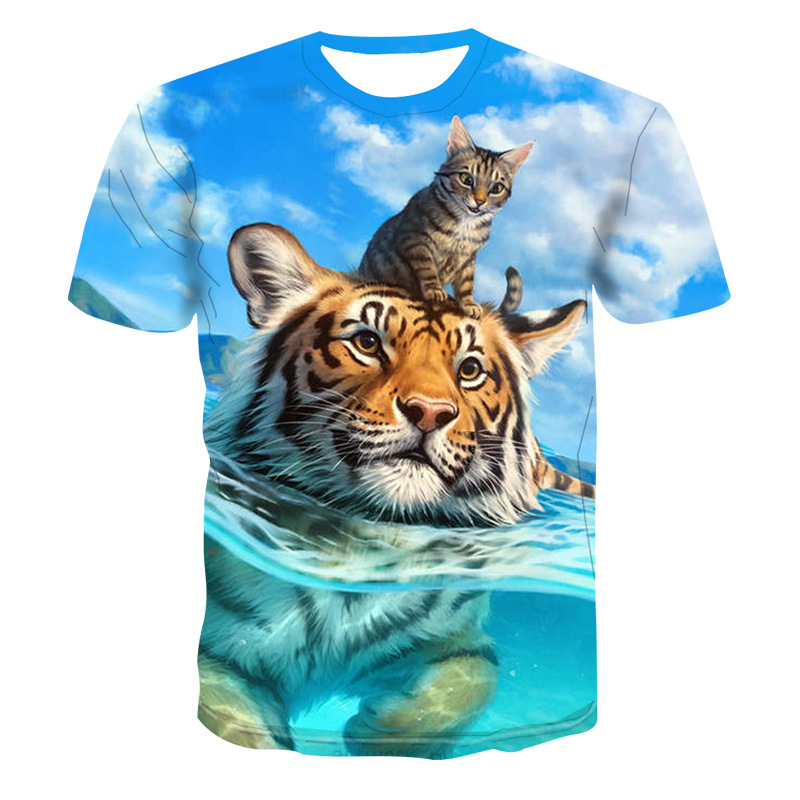 Funny 3D Tshirt Print Animal Tiger Cats Short Sleeve Summer Tops Tees 2019 Fashion New Male Man Men T-shirt Casual Sport Tshirts Ypf575, #1
Funny 3D Tshirt Print Animal Tiger Cats Short Sleeve Summer Tops Tees 2019 Fashion New Male Man Men T-shirt Casual Sport Tshirts Ypf575, #1