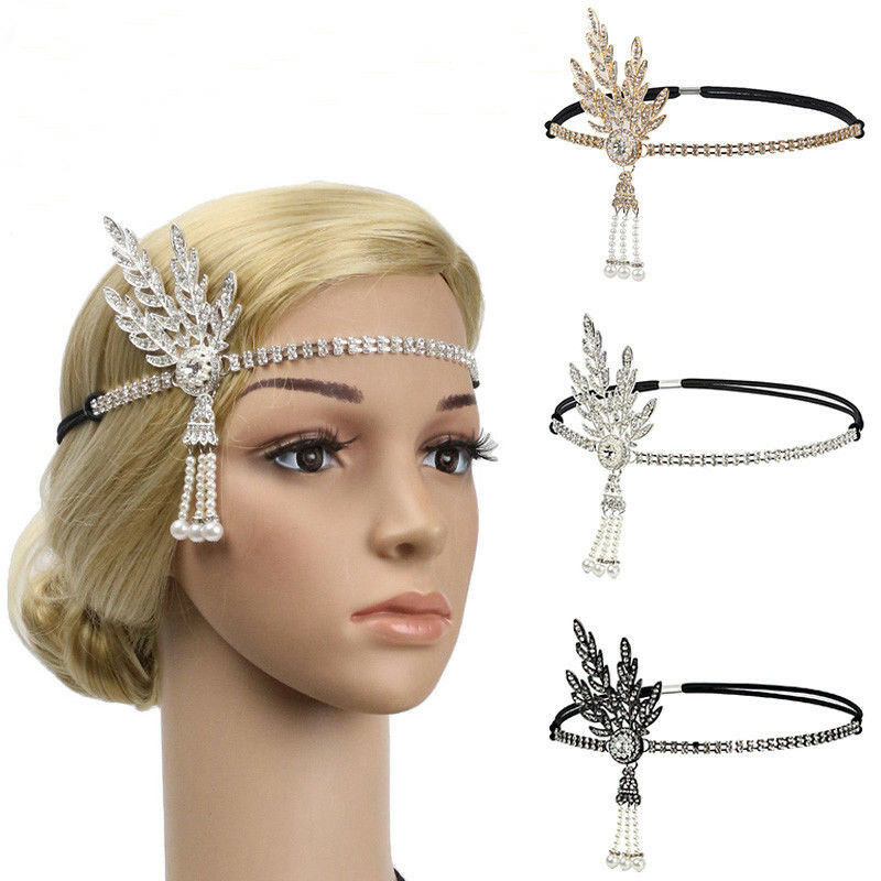 

Gatsby Headband Hat 1920's Hair Cap Silver Ivory Daisy Vintage Flapper Great Costume Dress Accessories