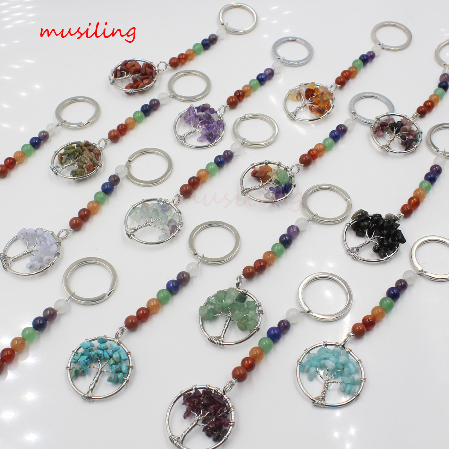 7 Chakra Beads Dowsing Life Tree Key Chain Crystal Quartz Pendants Pendulum jewelry Natural Stone Reiki Charms Fashion Jewelry, Silver
7 Chakra Beads Dowsing Life Tree Key Chain Crystal Quartz Pendants Pendulum jewelry Natural Stone Reiki Charms Fashion Jewelry, Silver