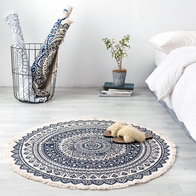 Morocco Round Carpet Bedroom Boho Style Tassel Cotton Rug Hand Woven National Classic Tapestry Sofa Cushion Tatami Floor Mats
Morocco Round Carpet Bedroom Boho Style Tassel Cotton Rug Hand Woven National Classic Tapestry Sofa Cushion Tatami Floor Mats