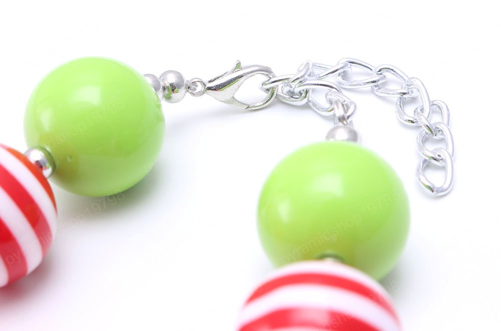 Fashion Children Christmas Chunky Jewelry Set Baby Girls Beads Necklace Bracelets For Festival Kids Party Accessories
