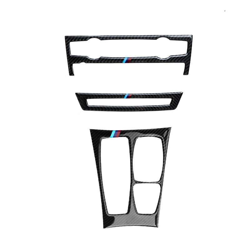 Carbon Fiber Refit Car Interior AC CD Control Decor Frame Gearshift Panel Decoration Sticker for BMW e70 e71 X5 X6 2008-2013