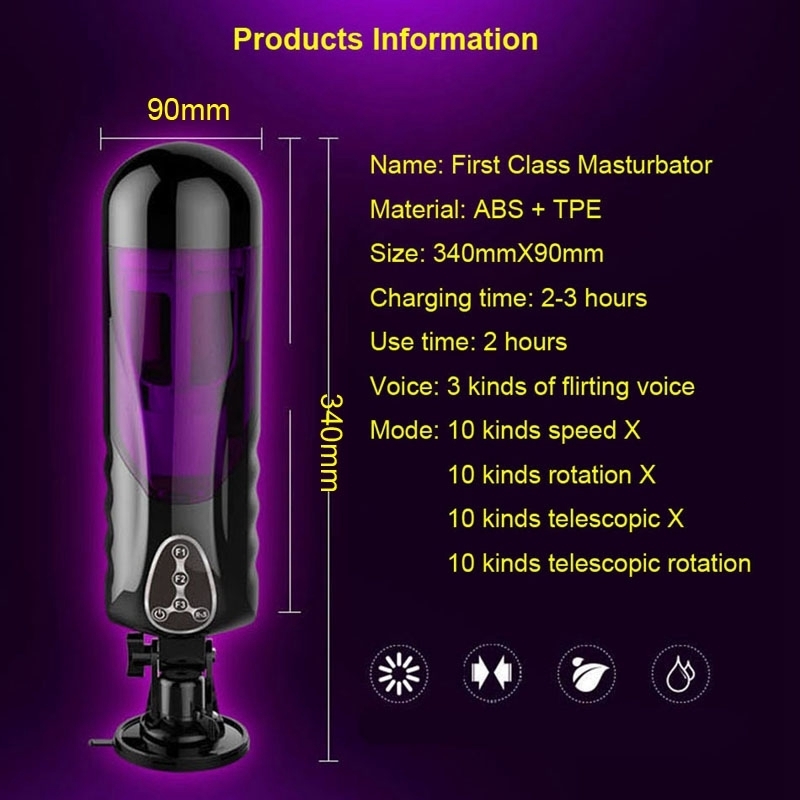 Electric Piston Male Masturbator Automatic Vibrator 10 Kind Rotation Telescopic Smart Voice Masturbators Sex Toys for Adults Men Y191011