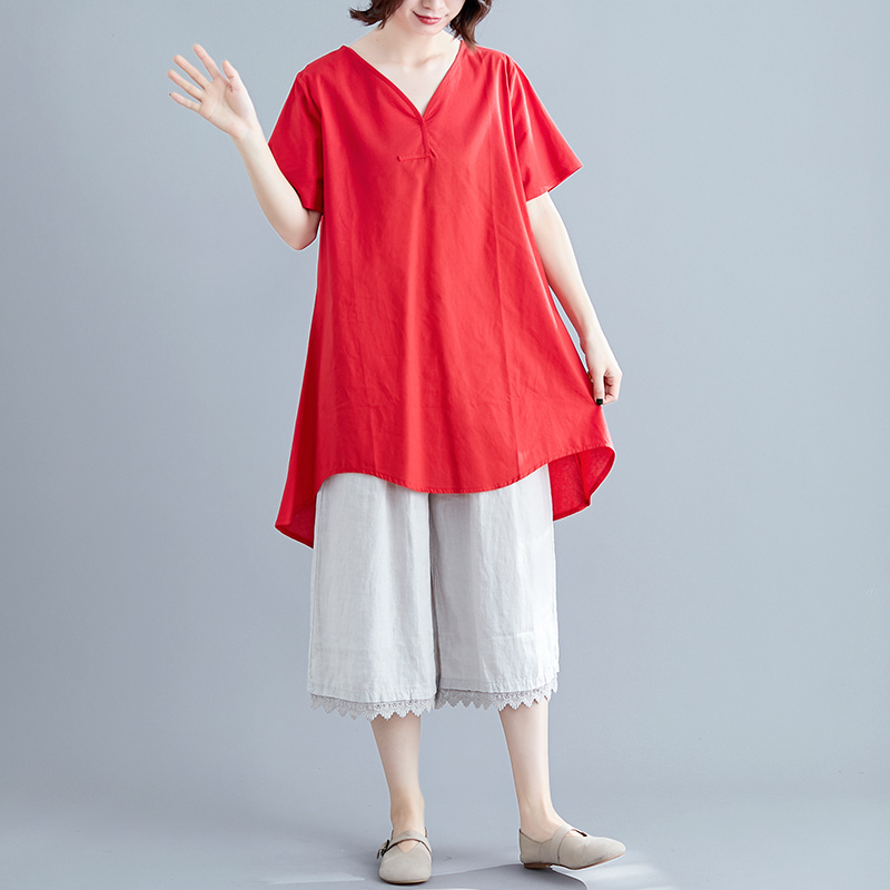 2019 Women Summer long Blouse Casual V Neck Batwing Sleeve Shirt Loose Cotton Linen Work Blusas Plus Size, Green
2019 Women Summer long Blouse Casual V Neck Batwing Sleeve Shirt Loose Cotton Linen Work Blusas Plus Size, Green