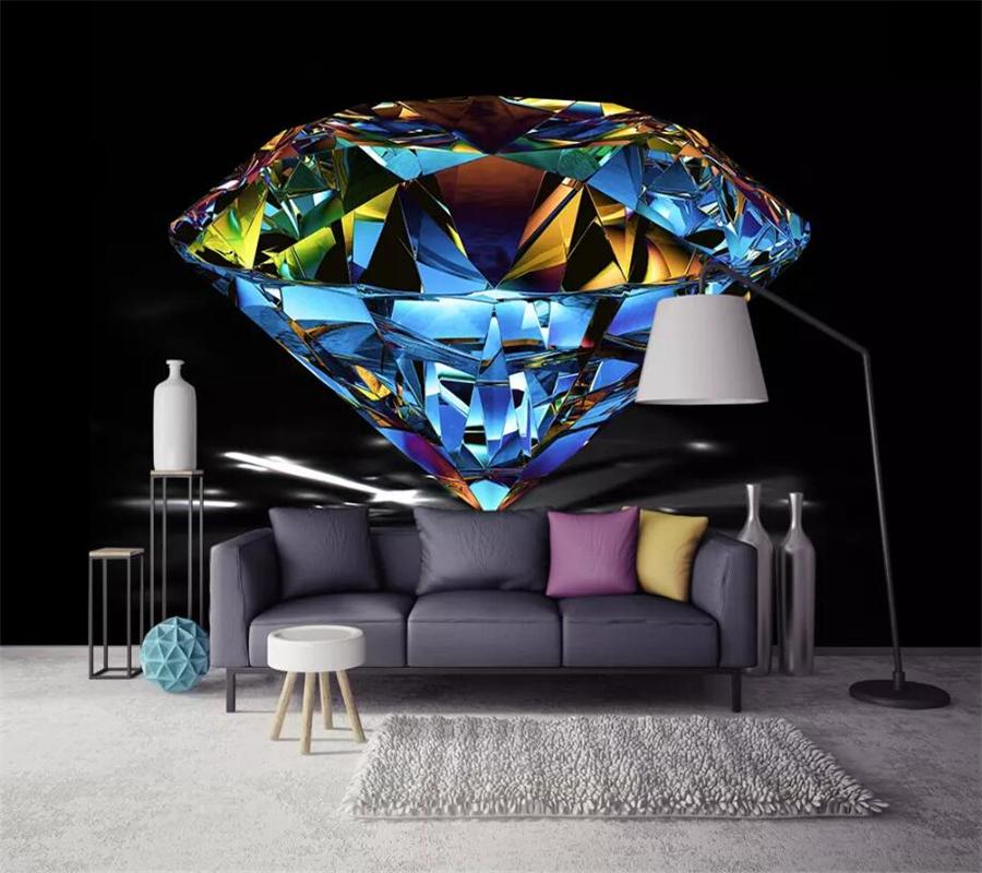 Custom wallpaper 3d photo mural atmosphere colorful diamonds close-up beautiful living room restaurant TV background wall paper