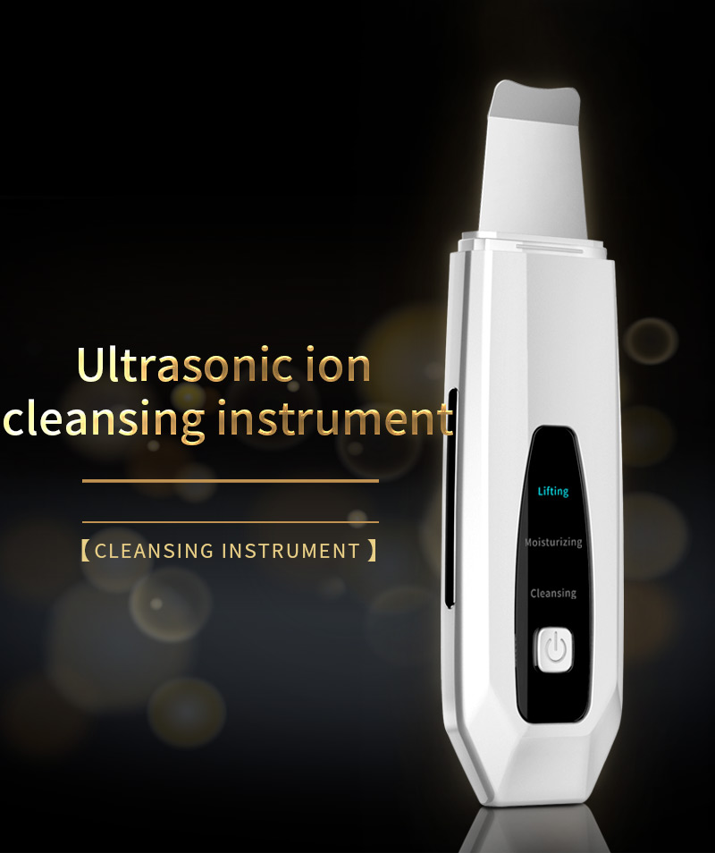 Ultrasonic Ion Skin Scrubber Deep Face Cleaner Peeling Pore Cleanning Massage Firming Cleansing Moisturizing Lifting Facial Skin Care Tool