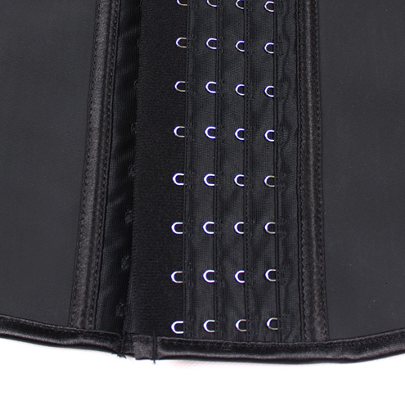 HEXIN Black 4 Rows Hooks Latex Waist Cincher Body Shaper Steel Bone Corset Slimming Vest Waist Trainer Plus Size Girdle BeltT191005