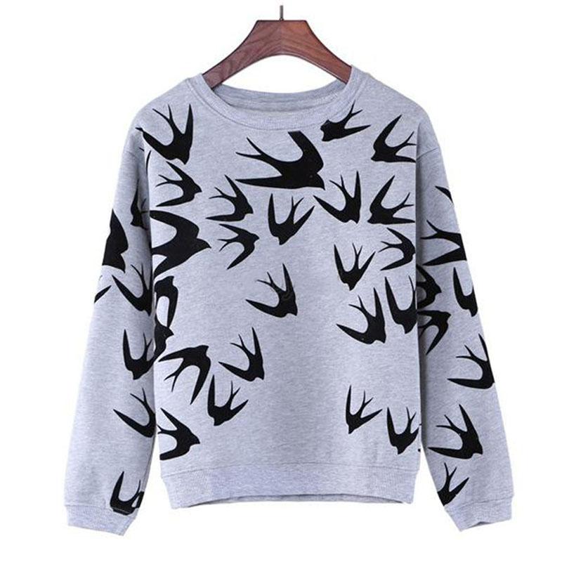 Fashion Women Spring Autumn Swallow Printing Long Sleeve Sweatshirt Pullover Hoodies, Gray
Fashion Women Spring Autumn Swallow Printing Long Sleeve Sweatshirt Pullover Hoodies, Gray