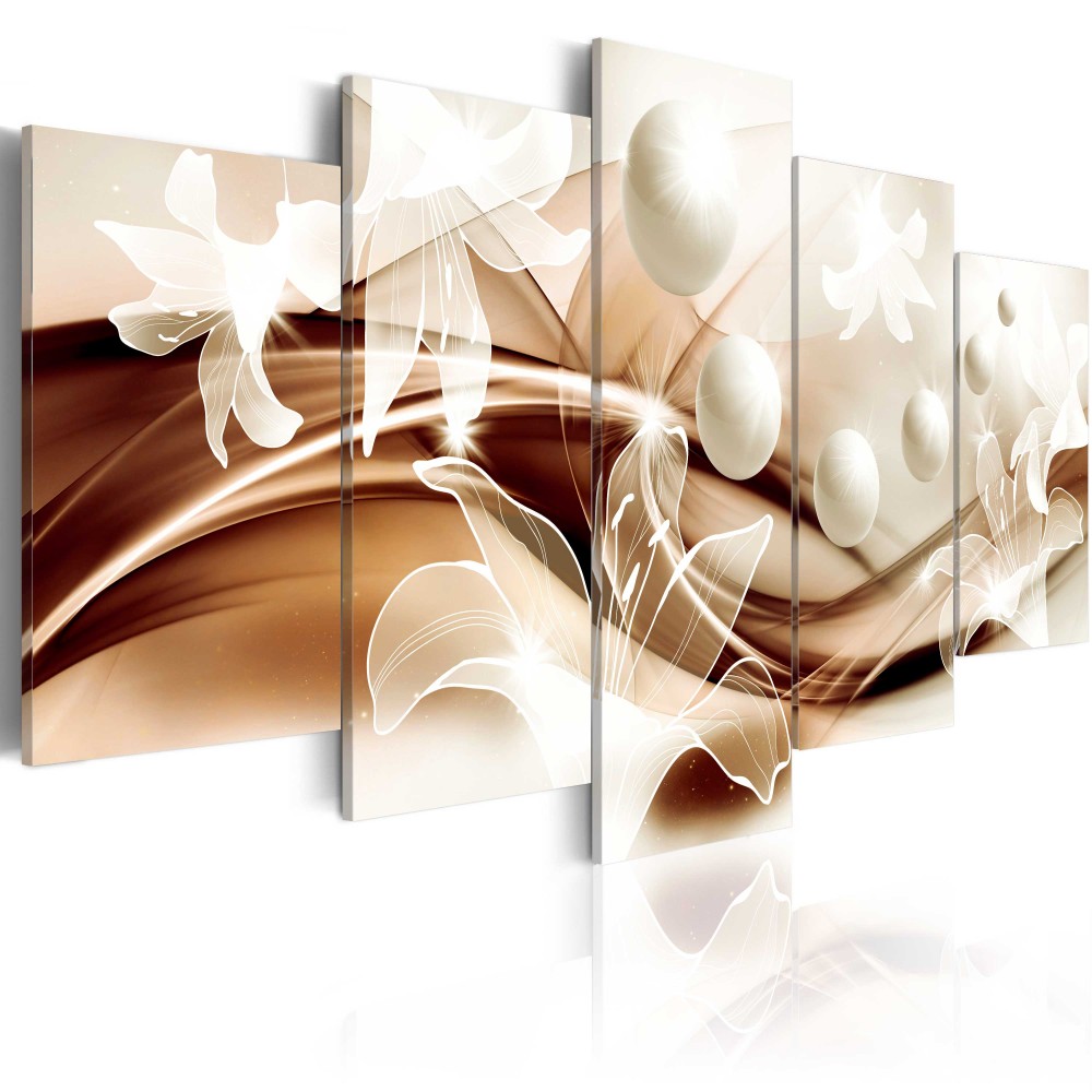 ( No Frame ) Canvas Print Modern Abstract Floral Flower Lily Painting Home Decoration, Choose Color & Size