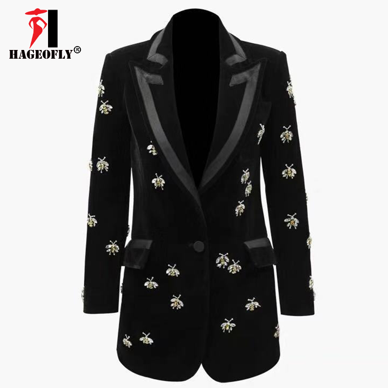 XXXL Velvet Blazer Women Winter Heavy Crystal Bee Bead Decoration Celebrity Party Fashion Blazer, Black
XXXL Velvet Blazer Women Winter Heavy Crystal Bee Bead Decoration Celebrity Party Fashion Blazer, Black