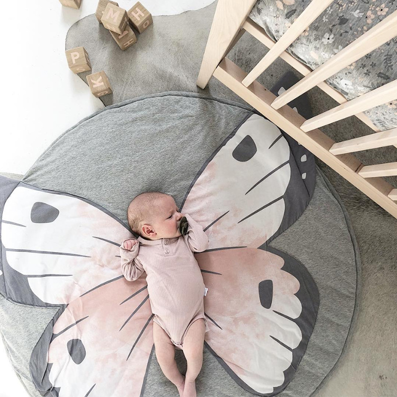 INS New Baby Play Mats Kid Crawling Carpet Floor Rug Baby Bedding Butterfly Blanket Cotton Game Pad Children Room Decor 3d rugs2960587