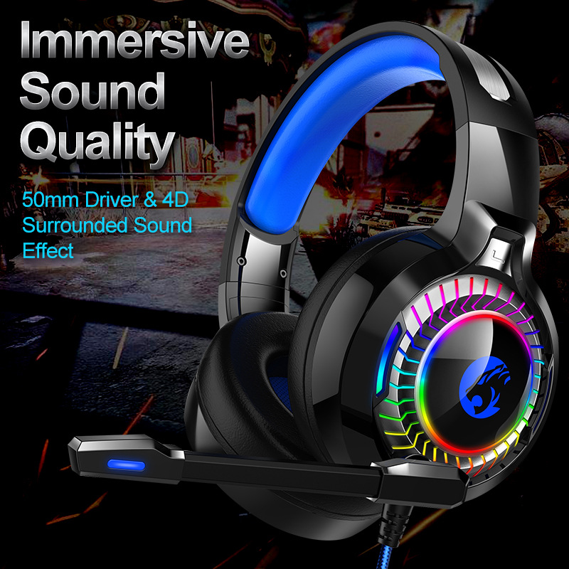PS4 XBox Gaming Headphones LED Flash Running Light PC Computer Game Headsets Stereo Noise Canceling Headphone 7.1 Channel Microphone