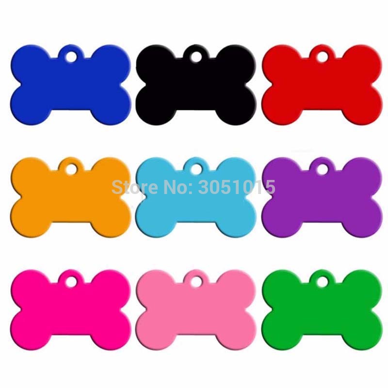 Bone Double Sides Personalized Dog ID Tags Customized Cat Puppy Name Phone No. Pet ID Tags Dog Cat Name Phone Wholesale 100pcs