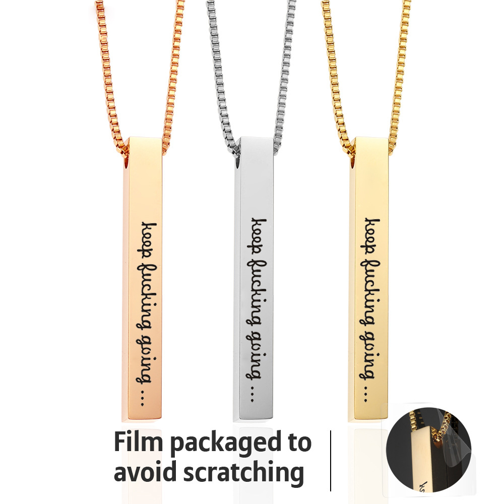 Keep Fucking going Inspirational necklaces For Women Men stainless steel Engraved Letter Bar Pendant Rose Gold chains Fashion Jewelry Gift
Keep Fucking going Inspirational necklaces For Women Men stainless steel Engraved Letter Bar Pendant Rose Gold chains Fashion Jewelry Gift