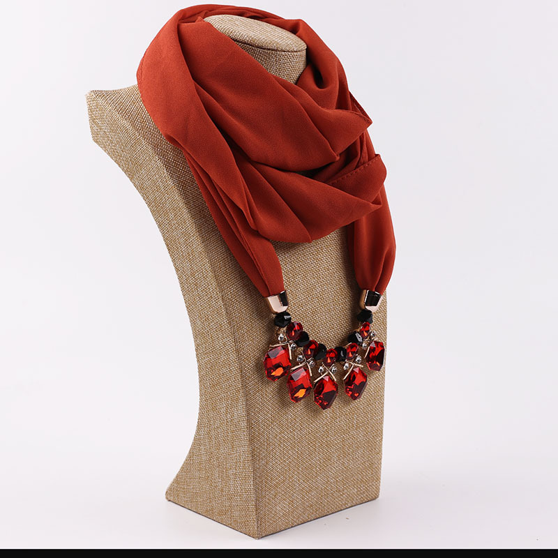 Bohemia Wind Chiffon Scarf Bullet Pendant Charm Fashion Women Jewelry Scarf Necklace Shawls Wraps scarf Acessories