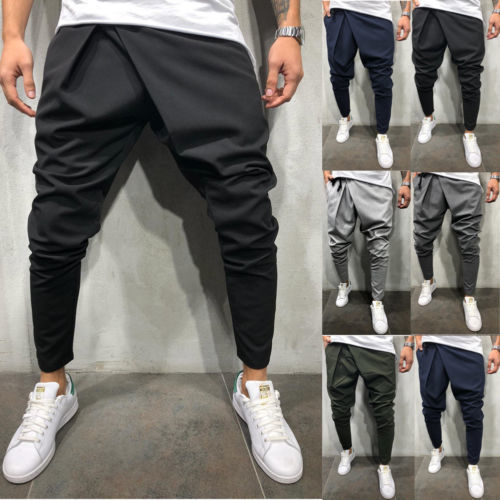 Men Casual Irregular Pants Slim Trousers 2019 New Solid Running Joggers Gym Long Sweatpants M-2xl C19040801