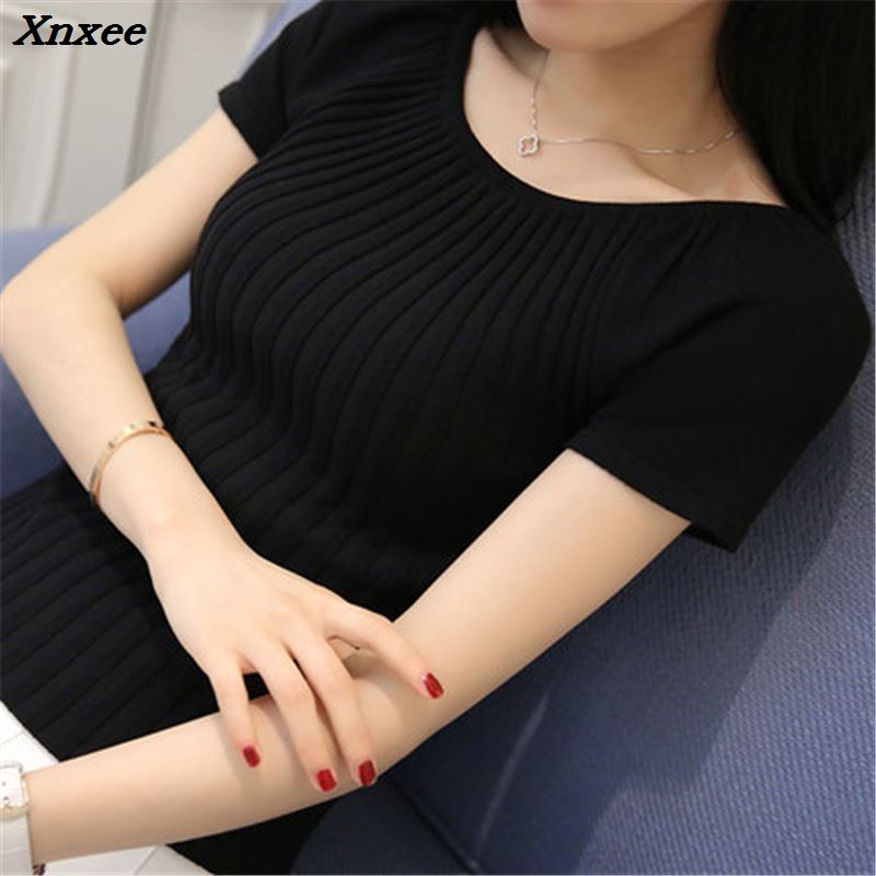 2020 Women Summer Knitted Sweaters and Pullovers O Neck Short Sleeve Shirts Solid Slim sweater shirts Sueter mujer Xnxee, Black
2020 Women Summer Knitted Sweaters and Pullovers O Neck Short Sleeve Shirts Solid Slim sweater shirts Sueter mujer Xnxee, Black