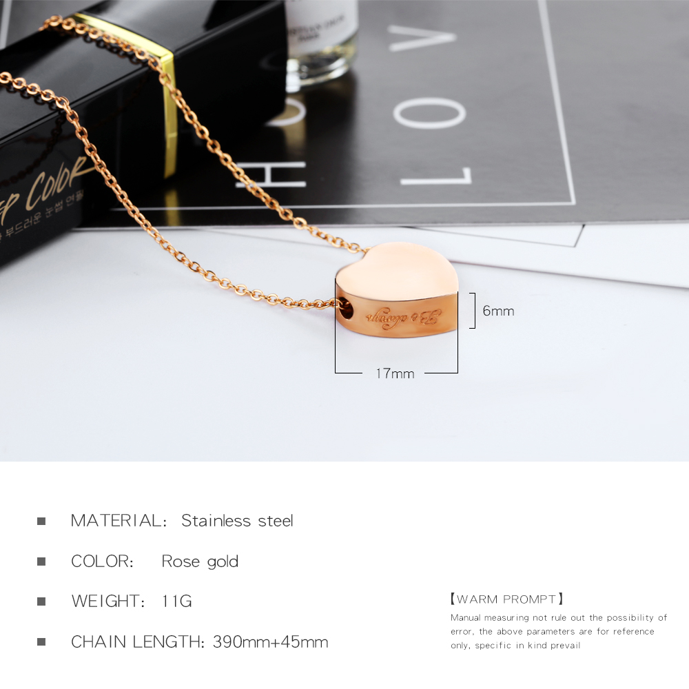Heart Love Pendant Necklace Screw Can be Unscrewed Cubic Zirconia 14K Gold Plated Necklace Jewelry Girl Friend Gift