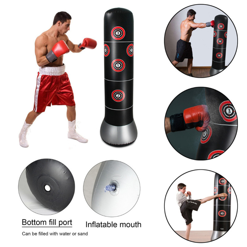 Inflatable Boxing Bag Stress Punching Tower Bag Boxing Standing Water Base Training Pressure Relief Bounce Back Sandbag with Pum - view 4