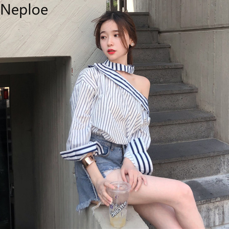 Neploe Striped Women Blouse Korean Chic Halter Sexy Strapless Shirt 2020 Spring Autumn Long Sleeve Pullover Blusas Tops 59002
Neploe Striped Women Blouse Korean Chic Halter Sexy Strapless Shirt 2020 Spring Autumn Long Sleeve Pullover Blusas Tops 59002