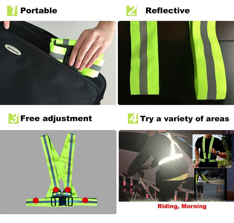 Adjustable Reflective Vest Safety Jacket High Visibility Cycling Clothes Reflective Belt for Adults and Kids Safety Vest9880663