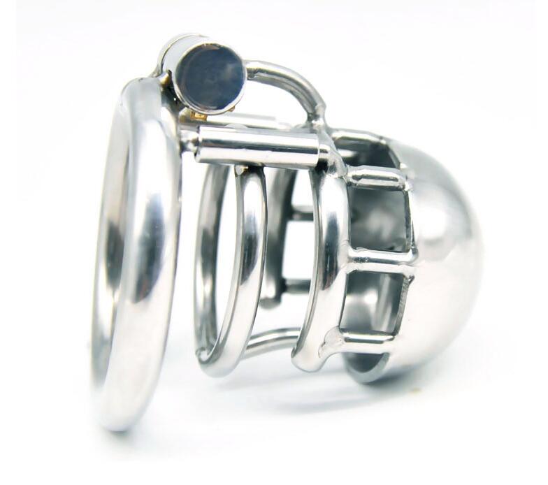 New 316 Stainless Steel Male PA Puncture Lock With Hole Cock Cage Chastity Device Penis Ring Adult Bondage Sex Toy Kidding Zone Br