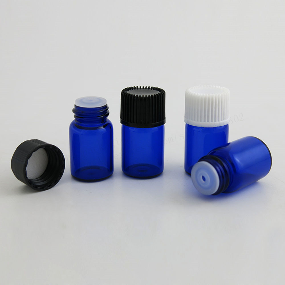 100 x 2ml Cobalt Blue Glass Essential Oil Bottle With Plastic Lid 2ml Glass Bottle Mini Blue Vials Mini Container