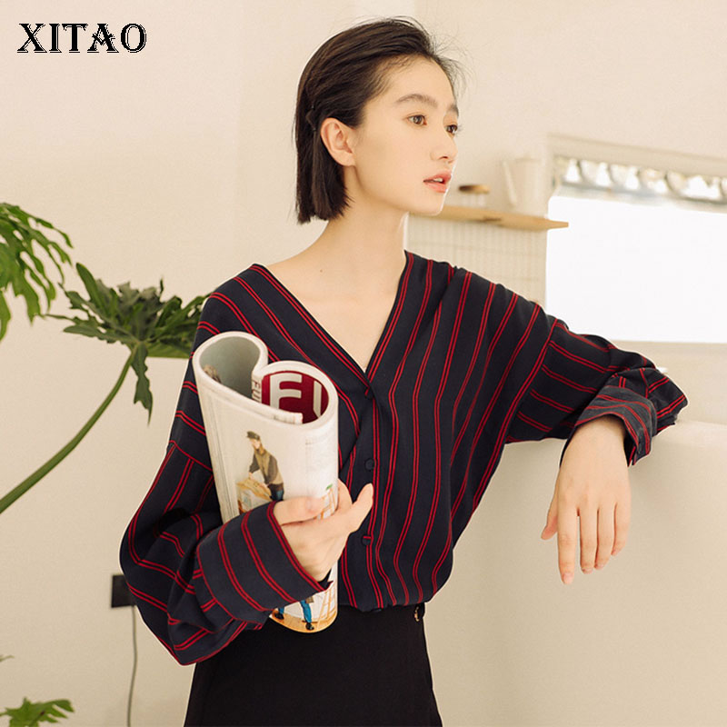 XITAO Plus Size Tide Striped Shirt Top Women Clothes 2020 Spring New Fashion V Neck Full Sleeve Match All Blouse Casual ZLL4832, White zll4832
XITAO Plus Size Tide Striped Shirt Top Women Clothes 2020 Spring New Fashion V Neck Full Sleeve Match All Blouse Casual ZLL4832, White zll4832