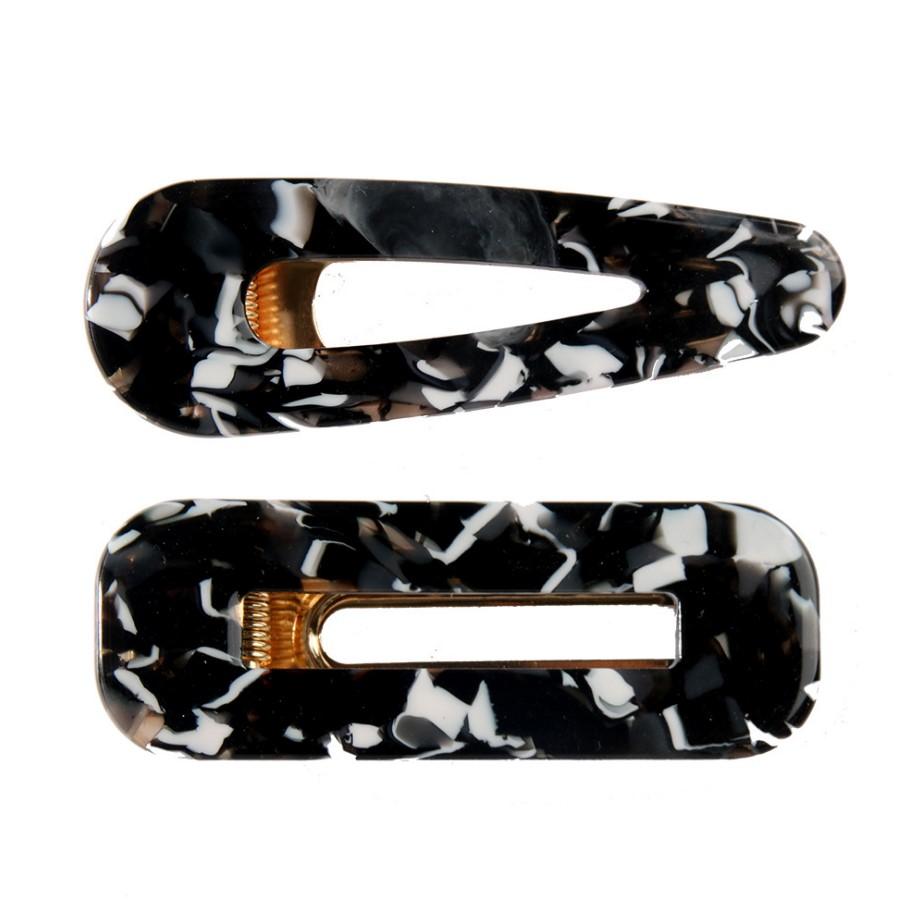 Acrylic Hair BB Clip Snap Barrette Accessories Hairpin Girls Boutique Acetic Acid Rectangle Waterdrop Hairgrip Gift package