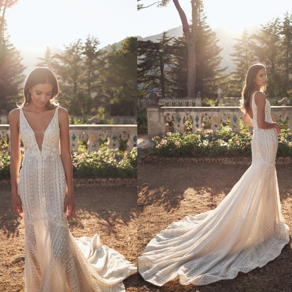 Dreamy Mermaid Wedding Dresses Crystal Applique Sleeveless Backless Lace Wedding Dress Sweep Train Vestidos De Novia, Gray
Dreamy Mermaid Wedding Dresses Crystal Applique Sleeveless Backless Lace Wedding Dress Sweep Train Vestidos De Novia, Gray