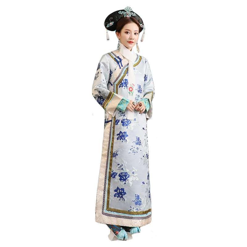 Vintage long Sleeve Dress women Ancient traditional ethnic clothing evening party cheongsams dress long qipao gown