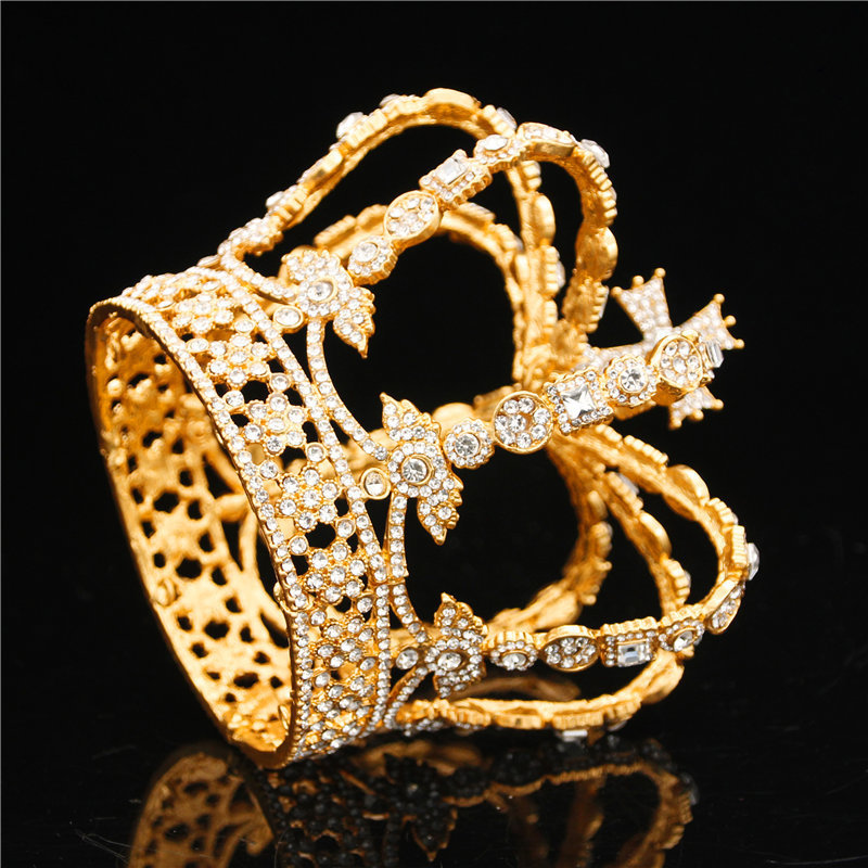 Male Cross Crown Baroque Bridal Wedding Crown Royal King Tiara Wedding Dress Birthday Party Performance Accessories Diadem C19022201