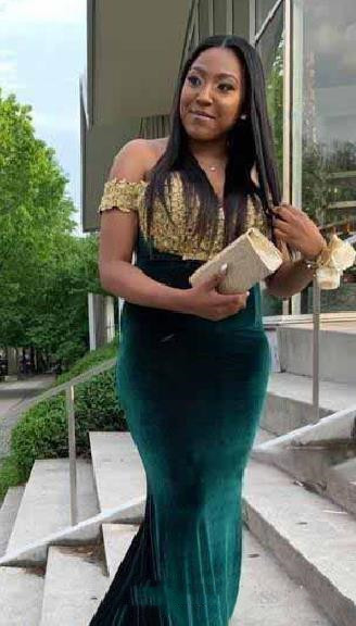 Elegant Prom Green Veet Gold Lace Top Evening Dresses Off Shoulder Mermaid Pageant Party Gowns 0510
